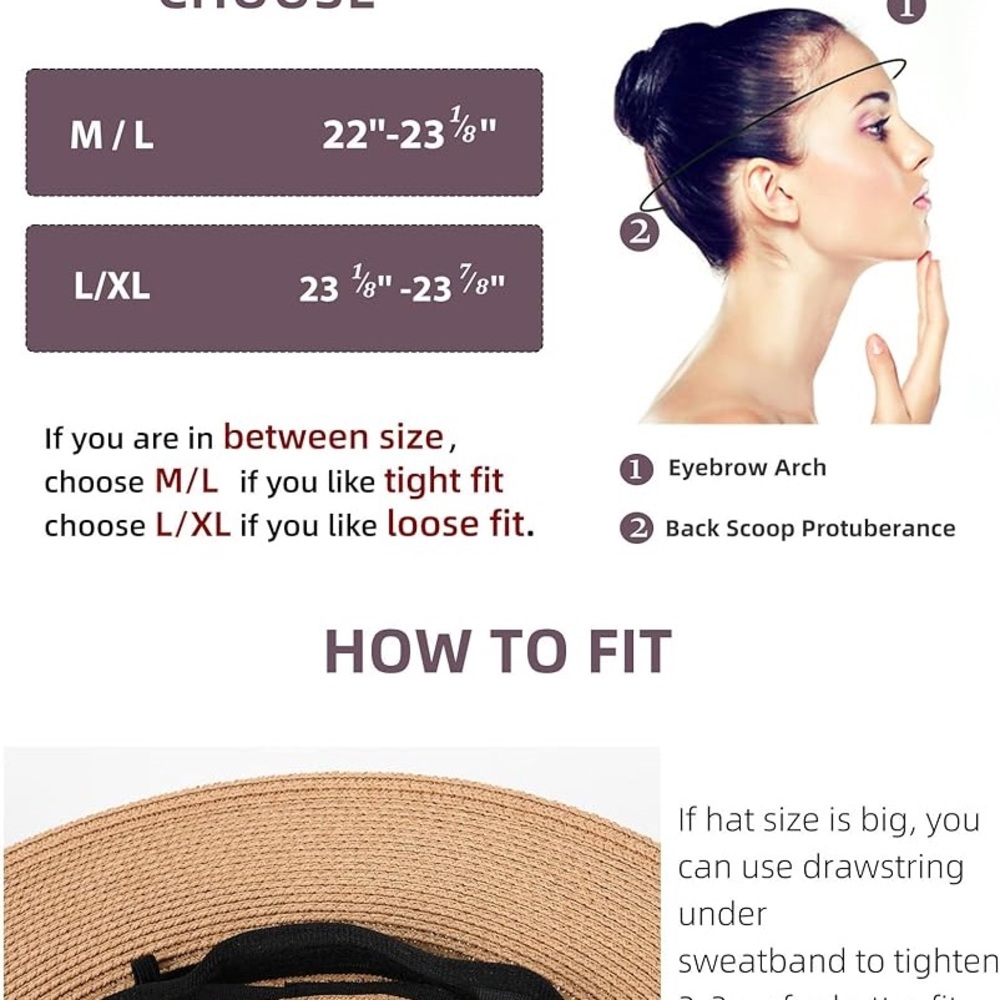 FURTALK Womens Mens Wide Brim Straw Panama Hat Fedora Sun Hats Straw Hat
UPF 80+ - Picture 10 of 11